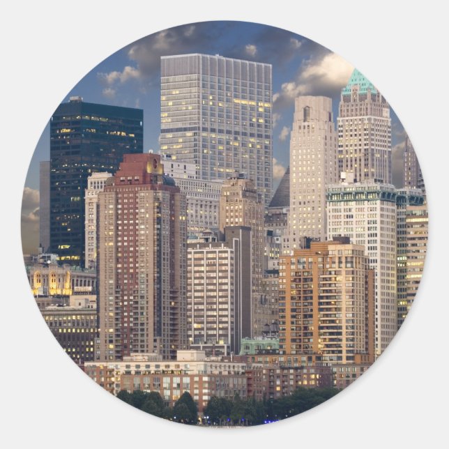 Adesivo Redondo Nova Iorque Manhattan (Frente)