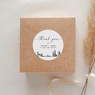 Adesivo Redondo Nova Iorque Obrigado Favor 3" (folha 6)