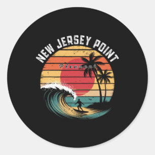 Adesivo Redondo Nova Jersey Point Pleasant Beach Surf
