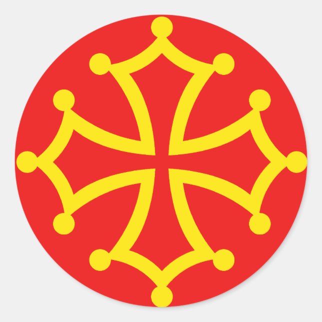 Adesivo Redondo Nova Occitânia, bandeira da França (Frente)