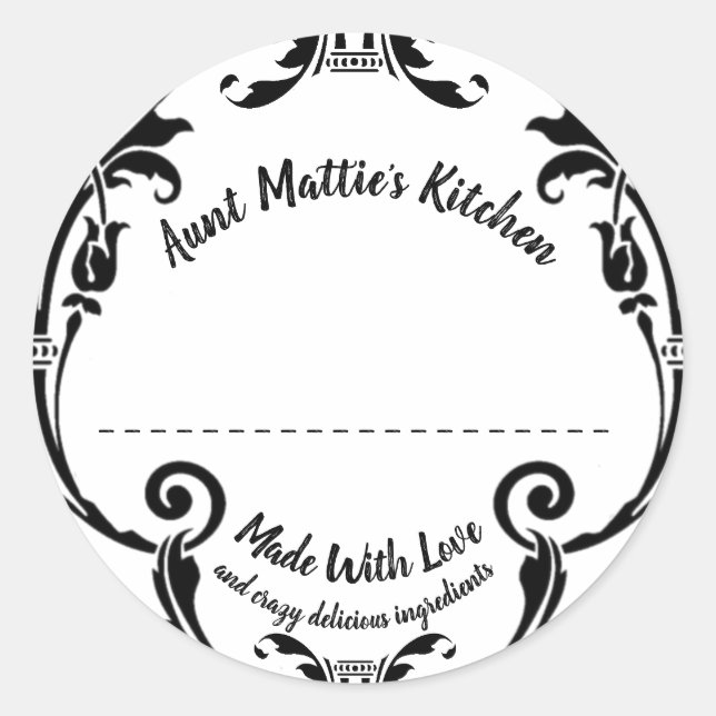 Adesivo Redondo Nova Orleans Grillwork Cozinhar Baking (Frente)