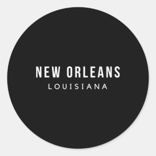 Adesivo Redondo Nova Orleans Louisiana Mardi Gras 504 Skyline Jazz