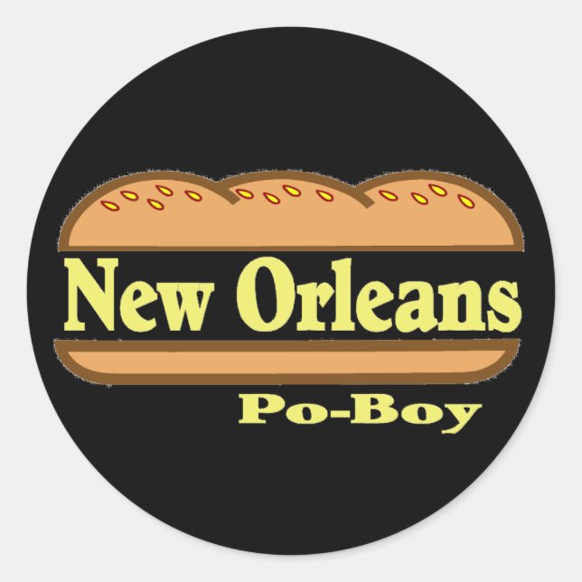 Adesivo Redondo Nova Orleans Po Boy (Frente)