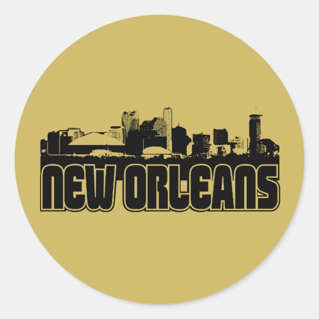 Adesivo Redondo Nova Orleans Skyline (Frente)