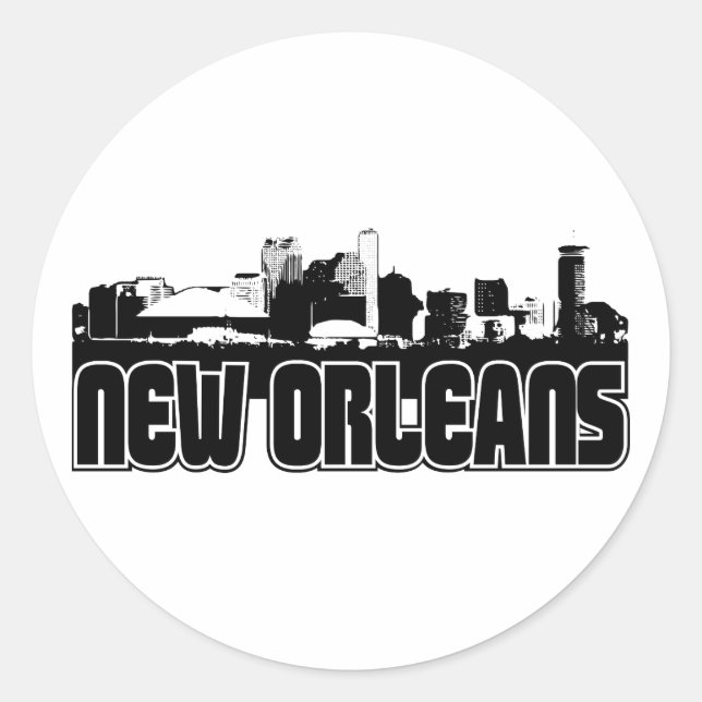 Adesivo Redondo Nova Orleans Skyline (Frente)