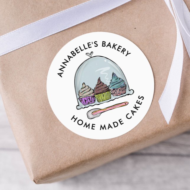 Adesivo Redondo Nova padaria do Cupcake Cakes & Sweets (Criador carregado)