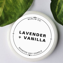 Adesivo Redondo Nova Vela de Soja Caseira Branca Tampa de Pote Chi