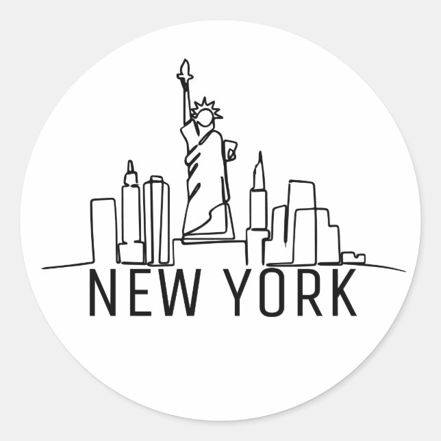 Adesivo Redondo Nova York (Frente)