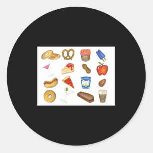 Adesivo Redondo Nova York Cidade Comidas Nyc Zza Bagel Bife