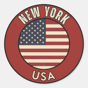 Adesivo Redondo Nova York Estados Unidos da América