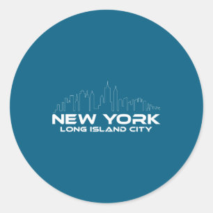 Adesivo Redondo Nova York Long Island City _1