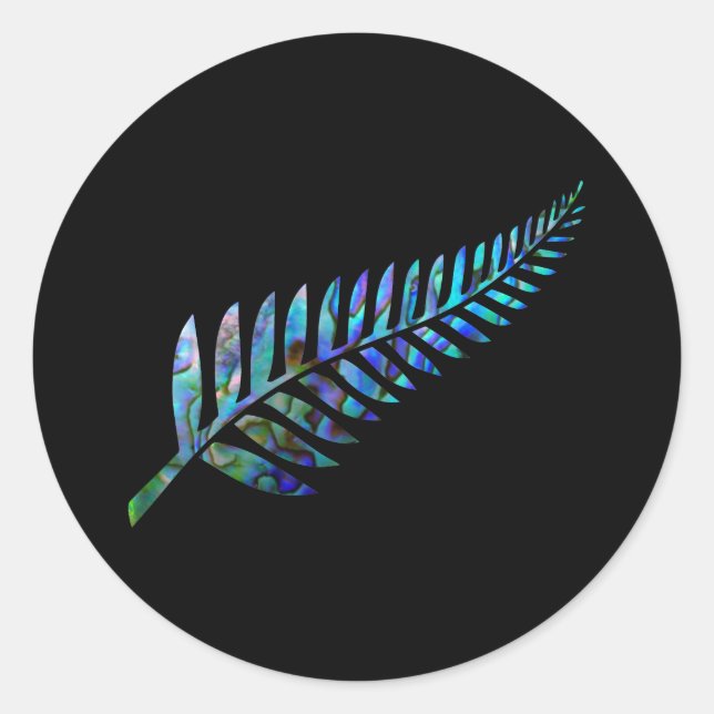 ADESIVO REDONDO NOVA ZEALAND KIWI FERN SIMPLES PAUA (Frente)
