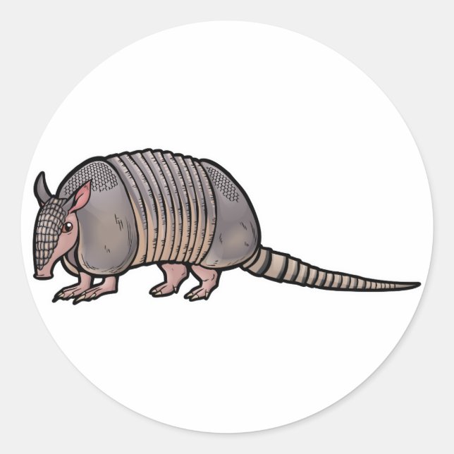 Adesivo Redondo Nove Banded Armadillo (Frente)