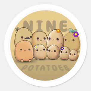 Adesivo Redondo Nove Batatas