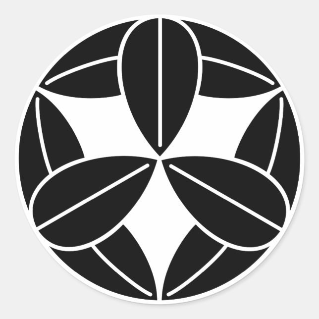 Adesivo Redondo Nove folhas de bambu (Frente)