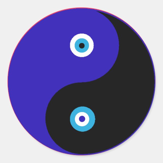 Adesivo Redondo Novelty Mau Eye & Yin Yang Sticker (Frente)