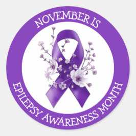Adesivo Redondo Novembro é o Mês de Conscientização sobre Epilepsi