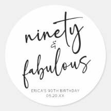 Noventa e fabulosa Festa de aniversário mínima de 