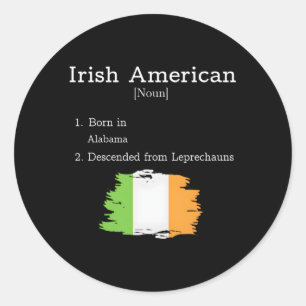 Adesivo Redondo Novidade Irlandesa Americana do Alabama