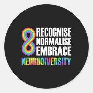 Adesivo Redondo Novidade Neurodiversidade Rainbow Infinity Autism 