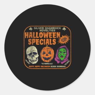 Adesivo Redondo Novidades de Halloween da Silver Shamrock