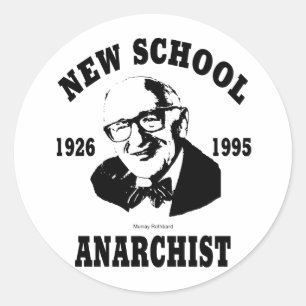 Adesivo Redondo Novo Anarquista — Murray Rothbard