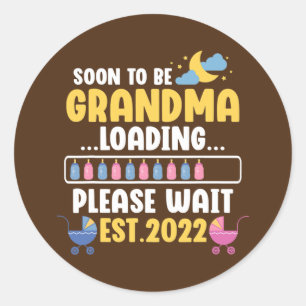 Adesivo Redondo Novo Anúncio De Gravidez Engraçado Para A Avó Em B