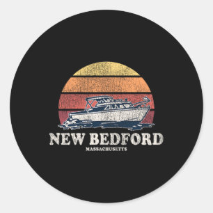 Adesivo Redondo Novo Bedford Ma Barcos Antigos Anos 70 Desenho Ret