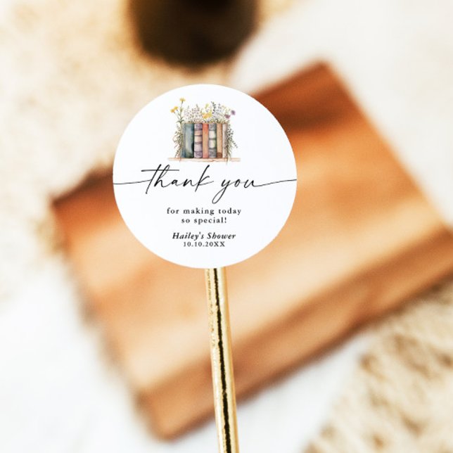 Adesivo Redondo Novo Capítulo Começa Chuveiro de Bebê Flor Silvest (Criador carregado)