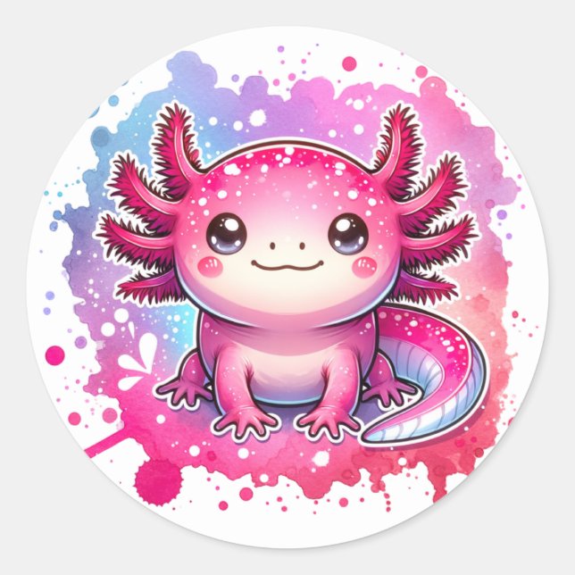Adesivo Redondo Novo Design do Galo Axolotl (Frente)
