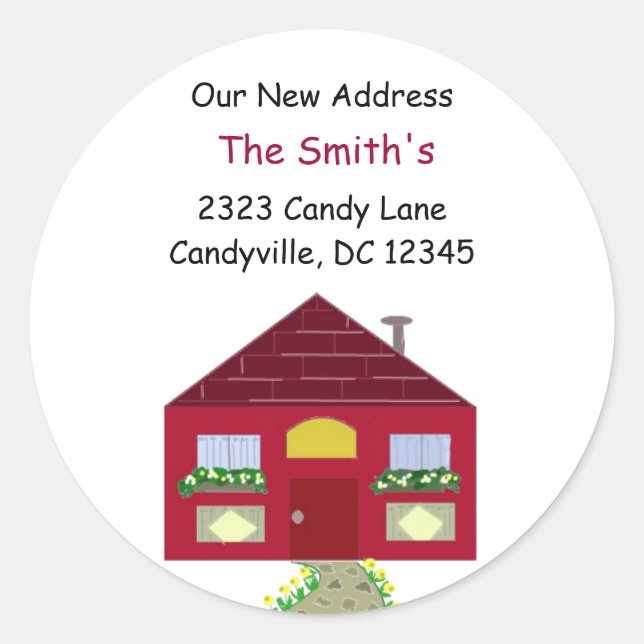 Adesivo Redondo Novo Endereço (Frente)