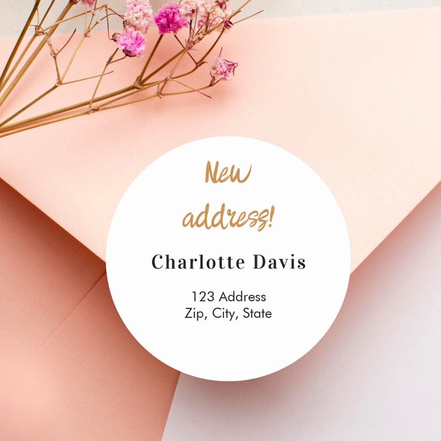 Adesivo Redondo Novo endereço movido (Criador carregado)