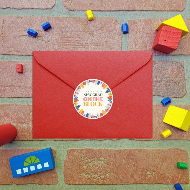 Adesivo Redondo Novo Formando Na Graduação De Crianças Bloqueadas (Criador carregado)