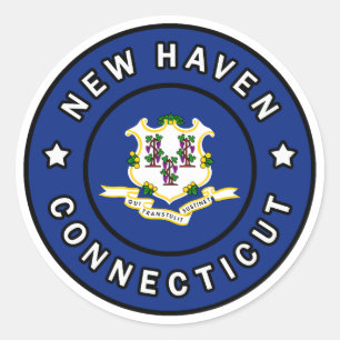 Adesivo Redondo Novo Haven Connecticut