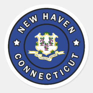 Adesivo Redondo Novo Haven Connecticut