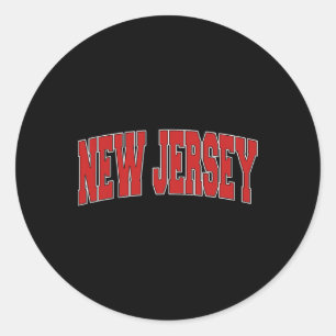 Adesivo Redondo Novo Jersey EUA Estado Nj Estilo Varsity Vintage E