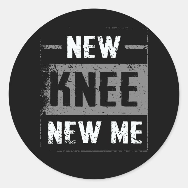 Adesivo Redondo Novo joelho me substituindo cirurgias após operaçã (Frente)