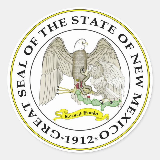 Adesivo Redondo Novo México - bandeira da república norte-american (Frente)