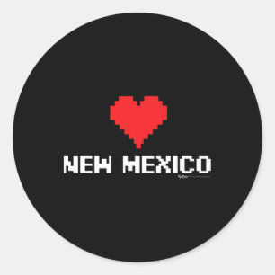 Adesivo Redondo Novo México Estado Gamer de 8 bits