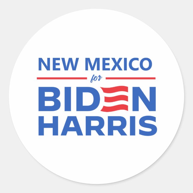 Adesivo Redondo Novo México para Biden Harris (Frente)