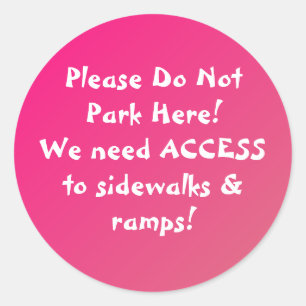 Adesivo Redondo Novo! Não estacione aqui ETIQUETAS!