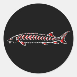 Adesivo Redondo Novo nativo - Sturgeon branco