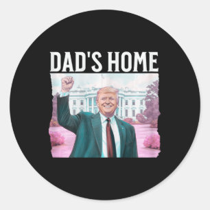 Adesivo Redondo NOVO! O pai Home Trump Está Na Casa Dos Morteiros 