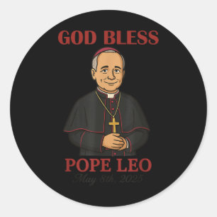 Adesivo Redondo Novo Papa 2025 Deus Abençoe Papa Leão Xiv 8 de Mai
