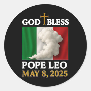 Adesivo Redondo Novo Papa Leão Italiano Leo 2025