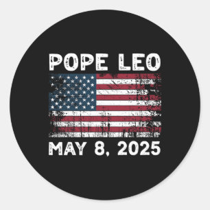 Adesivo Redondo Novo Papa Leo Us Papa Leo Americano
