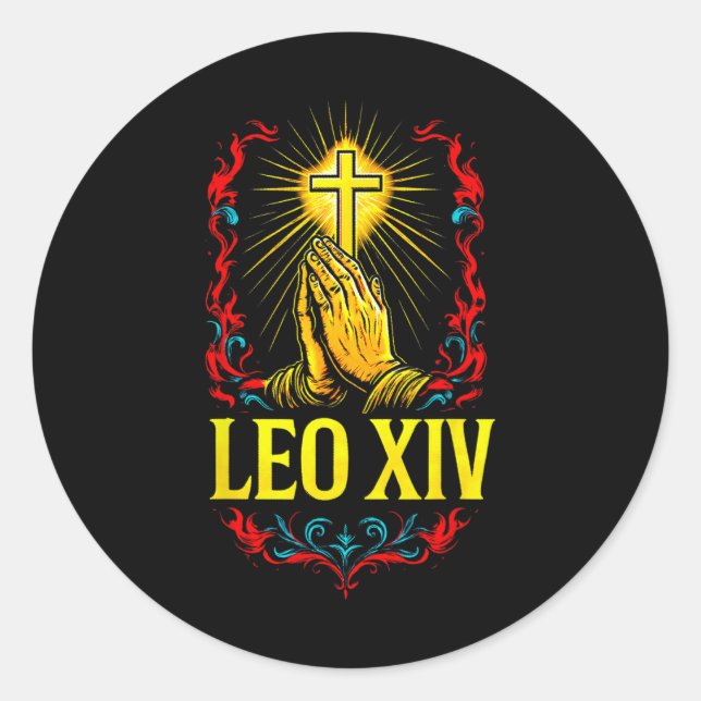 Adesivo Redondo Novo Papa Leo Xiv (Frente)