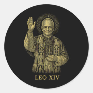 Adesivo Redondo Novo Papa Leo Xiv Robert Francis Prevenir