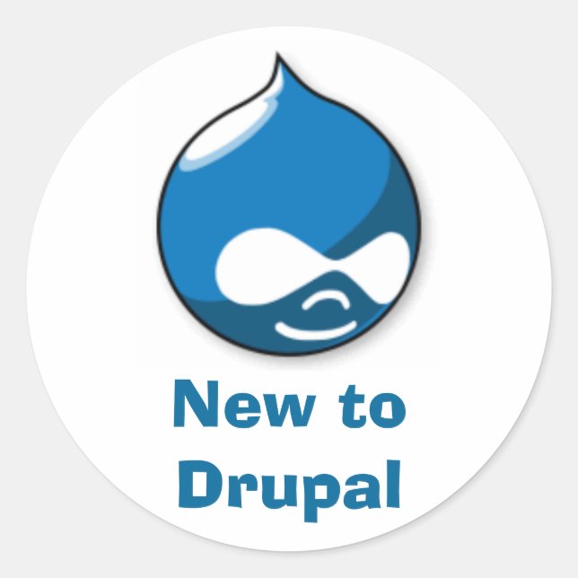 Adesivo Redondo Novo para Drupal (Frente)