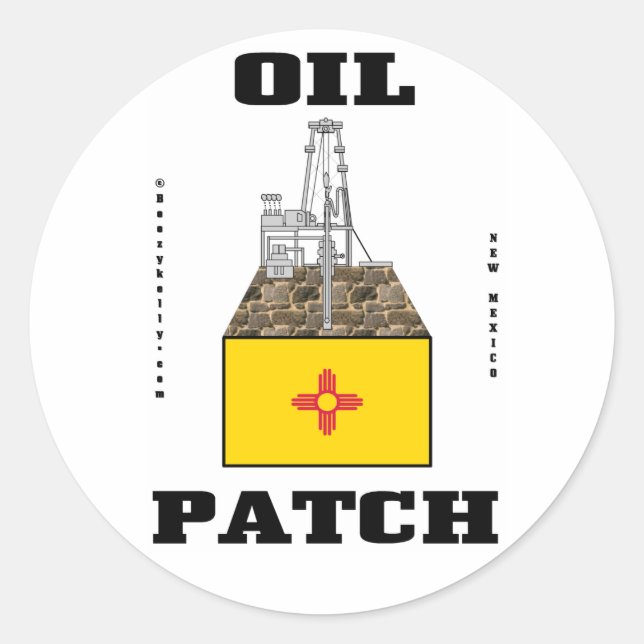 Adesivo Redondo Novo Vinheta de Patch de Petróleo no México,Campo  (Frente)